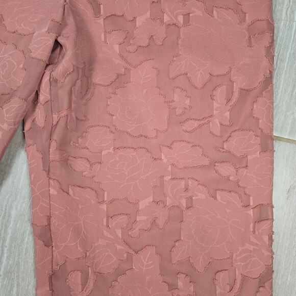 NWT Lulu's Flower Up Mauve Pink Sleeveless Lace-Up Wide-Leg Jumpsuit Large - Picture 2 of 11